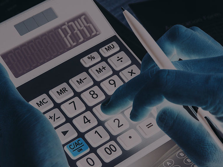 Inverted image of a calculator