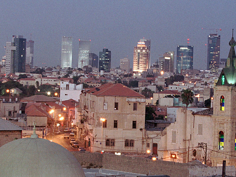 City landscape at dusk