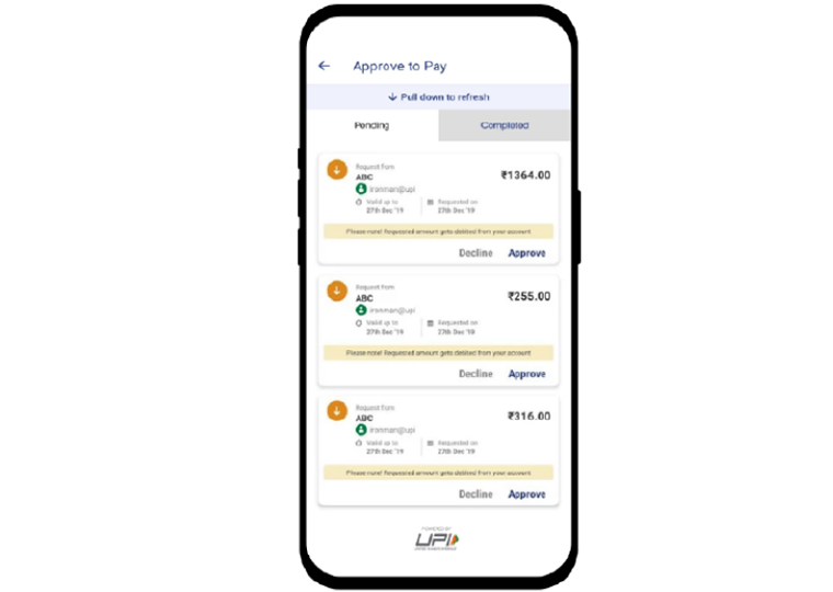 A mobile phone showing cashless payments